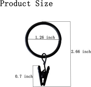 16 Pack Curtain Rings with Clips, Window Clip Ring...