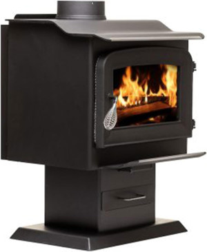 Ashley Hearth Pedestal Wood Burning Stove, Heats 1...