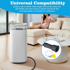 Flexible Universal Dehumidifier Drain Hose, with C...