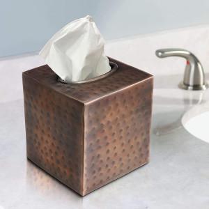 Monarch Abode 19627 Hand Hammered Tissue Box Squar...