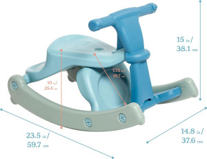ECR4Kids Sit-N-Rock, Rocking Horse, Seafoam