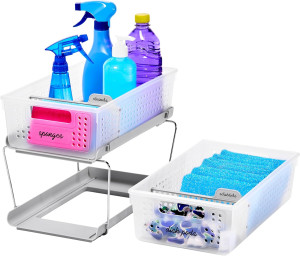 madesmart 2-Tier Organizer, Multi-Purpose Slide-Ou...