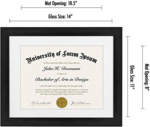 Americanflat 11x14 Diploma Frame with Shatter-Resi...
