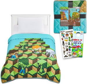 Minecraft Bedspread Twin Set for Kids - Bundle wit...