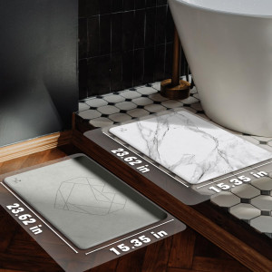 2 Pack Stone Bath Mat - Diatomaceous Earth Bath Ma...