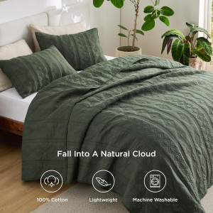 Bedsure 100% Cotton Quilt Set - Lightweight Queen...