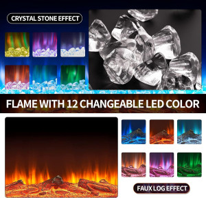 oneinmil Electric Fireplace, 50 inch Wide Recessed...