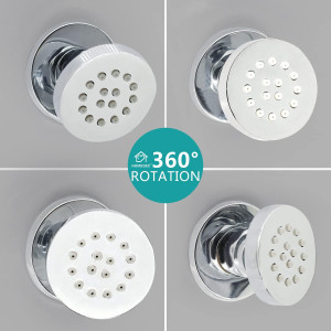 HOMEDEC Showerhead Body Spray Massage Spa Shower J...