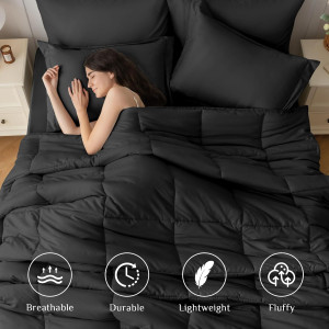 JOLLYVOGUE Queen Comforter Set, 7-Piece Bed in a B...