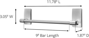 Command Hand Towel Bar Satin Nickel with 4 Water R...