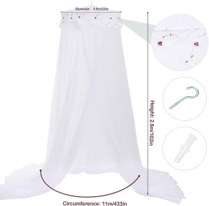 Jeteventy Bed Canopy for Girls, Princess Bed Curta...