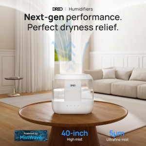 Dreo Humidifiers for Bedroom, Top Fill 4L Supersiz...