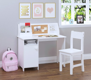 UTEX Kids Study Desk with Chair, Wooden Children S...