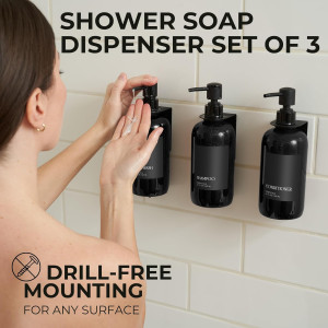 Stylish Shampoo and Conditioner Dispenser Set of 3...