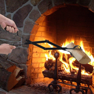 Log Grabber Fireplace Tongs Wood Fired Oven Tool G...