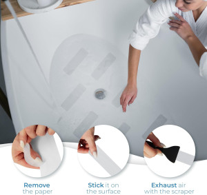 Anti Slip Shower Stickers 24 PCS, Invisible Non-Sl...