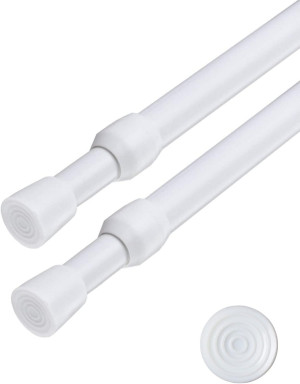 2 Pack Spring Tension Curtain Rod Adjustable 28-43...
