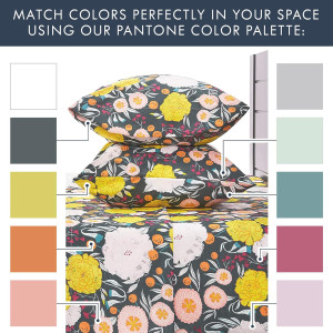 Dark Floral Bedsheets King Size, Super Soft Wrinkl...