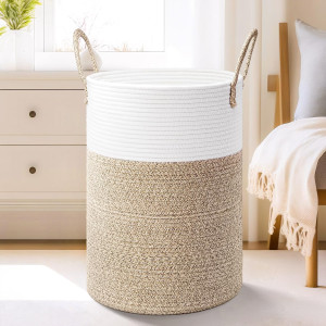 Laundry Basket,Woven Cotton Rope Laundry Hamper,60...
