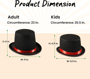 Dress Up America Top Hats for Kids and Adults - Bl...
