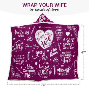 Gifts for Wife - Sherpa Fleece Wearable Blanket Ho...