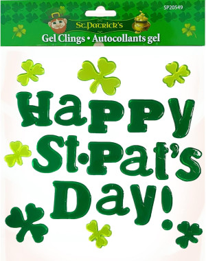 St Patricks Day Window Clings Decorations Gel Wind...