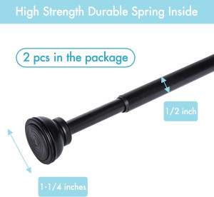 KXLife 2 Pack Spring Tension Curtain Rod, 1/2- inc...