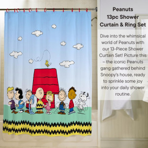 Franco Peanuts 13 Piece Shower Curtain and Ring Se...
