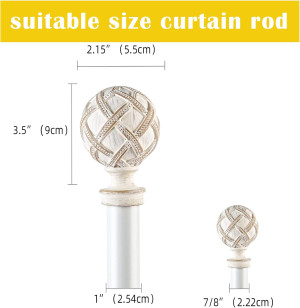 Ycolnaefllr Curtain Rod Finials-Window Treatment F...