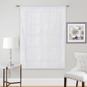 H.VERSAILTEX Tie Up Linen Curtains 63 Inch Length...