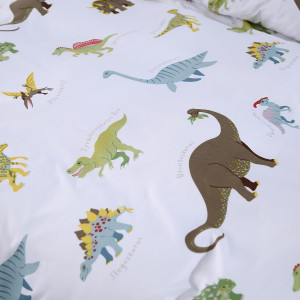 3Pcs Dino Duvet Cover Set, Colorful Dinosaur Twin...