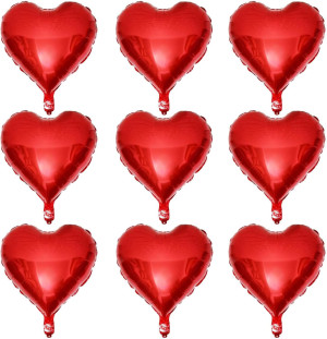 Lovoir 10 Pcs Red Heart Shape Foil Mylar Balloons...