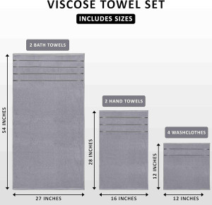 Utopia Towels 8-Piece Luxury Towel Set, 2 Bath Tow...
