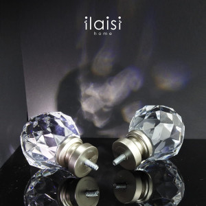 Decorative Curtain Rod Finials, Luxury Crystal-cle...