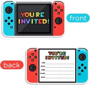 Video Gamer Birthday Party Fill In Invitations, Vi...