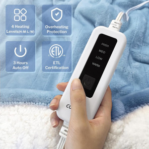 CORIWELL Heated Blanket Electric Throw - 50" x 60"...