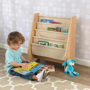 KidKraft Wood and Canvas Sling Bookshelf Furniture...