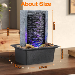 Tabletop Fountain Indoor Waterfall Fountain Rock W...