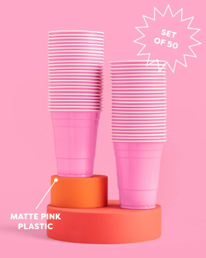 xo, Fetti Party Decorations Pink Plastic Cups - 50...