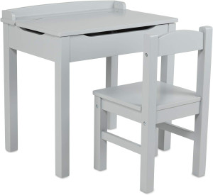 Melissa & Doug Wooden Lift-Top Desk & Chair - Gray...