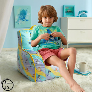 Idea Nuova Bluey Kids Micromink Bean Bag Sofa Chai...