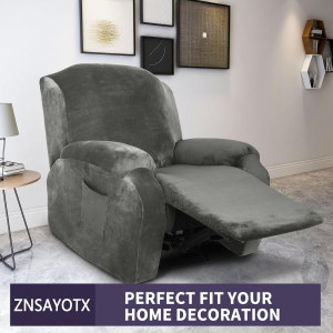 ZNSAYOTX Stretch Velvet Recliner Covers 4-Pieces,...