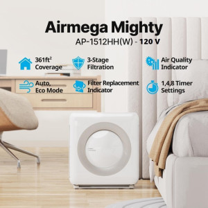 Coway Airmega AP-1512HH(W) True HEPA Purifier with...