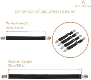 BEADNOVA Bed Sheet Straps 4 Pcs Bed Sheet Holders...