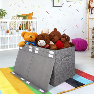 popoly Large Toy Box Chest with Lid, Collapsible S...