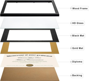 upsimples 11x14 Diploma Frame Certificate Degree D...
