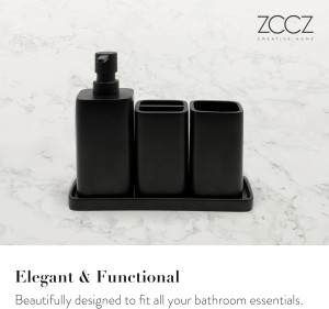 ZCCZ Matte Black Bathroom Accessory Sets, 4 Pieces...