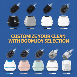 BOOMJOY Toilet Brush and Holder Set, Silicone Toil...