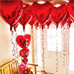 BinaryABC Foil Balloons,LOVE Heart Shape Helium Va...