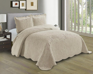 Linen Plus Embossed Coverlet Bedspread Set Oversiz...